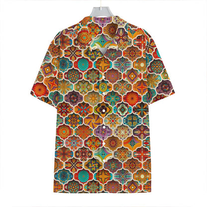 Ethnic Mandala Bohemian Pattern Print Hawaiian Shirt