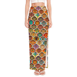 Ethnic Mandala Bohemian Pattern Print High Slit Maxi Skirt