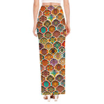 Ethnic Mandala Bohemian Pattern Print High Slit Maxi Skirt