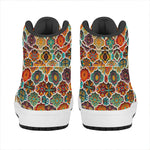 Ethnic Mandala Bohemian Pattern Print High Top Leather Sneakers