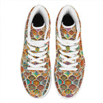 Ethnic Mandala Bohemian Pattern Print High Top Leather Sneakers