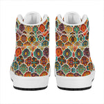 Ethnic Mandala Bohemian Pattern Print High Top Leather Sneakers