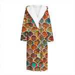 Ethnic Mandala Bohemian Pattern Print Hooded Bathrobe