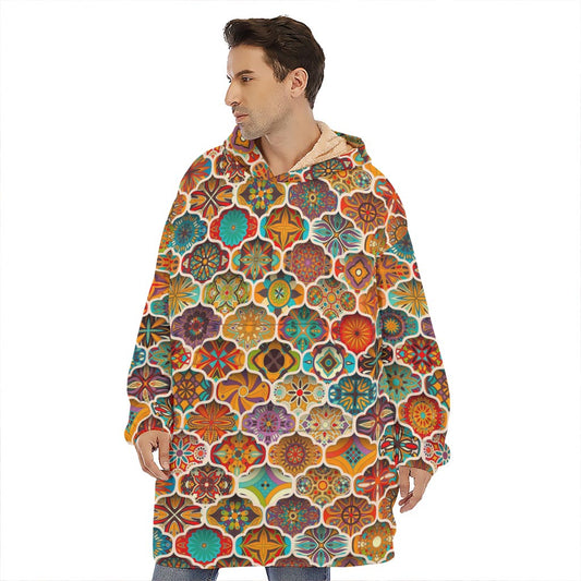 Ethnic Mandala Bohemian Pattern Print Hoodie Blanket