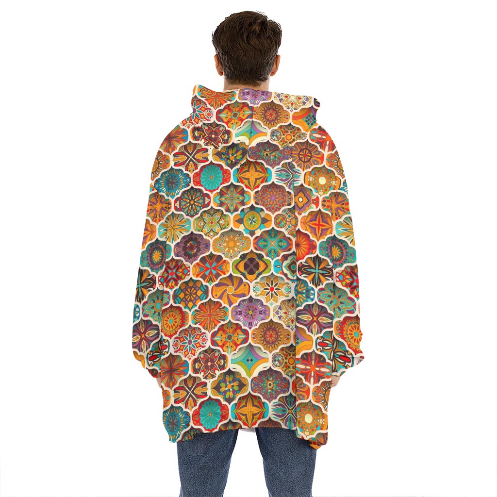 Ethnic Mandala Bohemian Pattern Print Hoodie Blanket