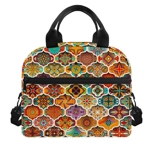 Ethnic Mandala Bohemian Pattern Print Insulated Lunch Bag