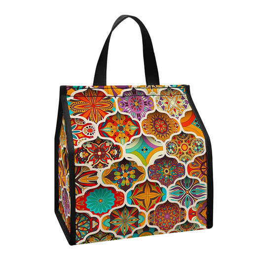 Ethnic Mandala Bohemian Pattern Print Insulated Lunch Tote