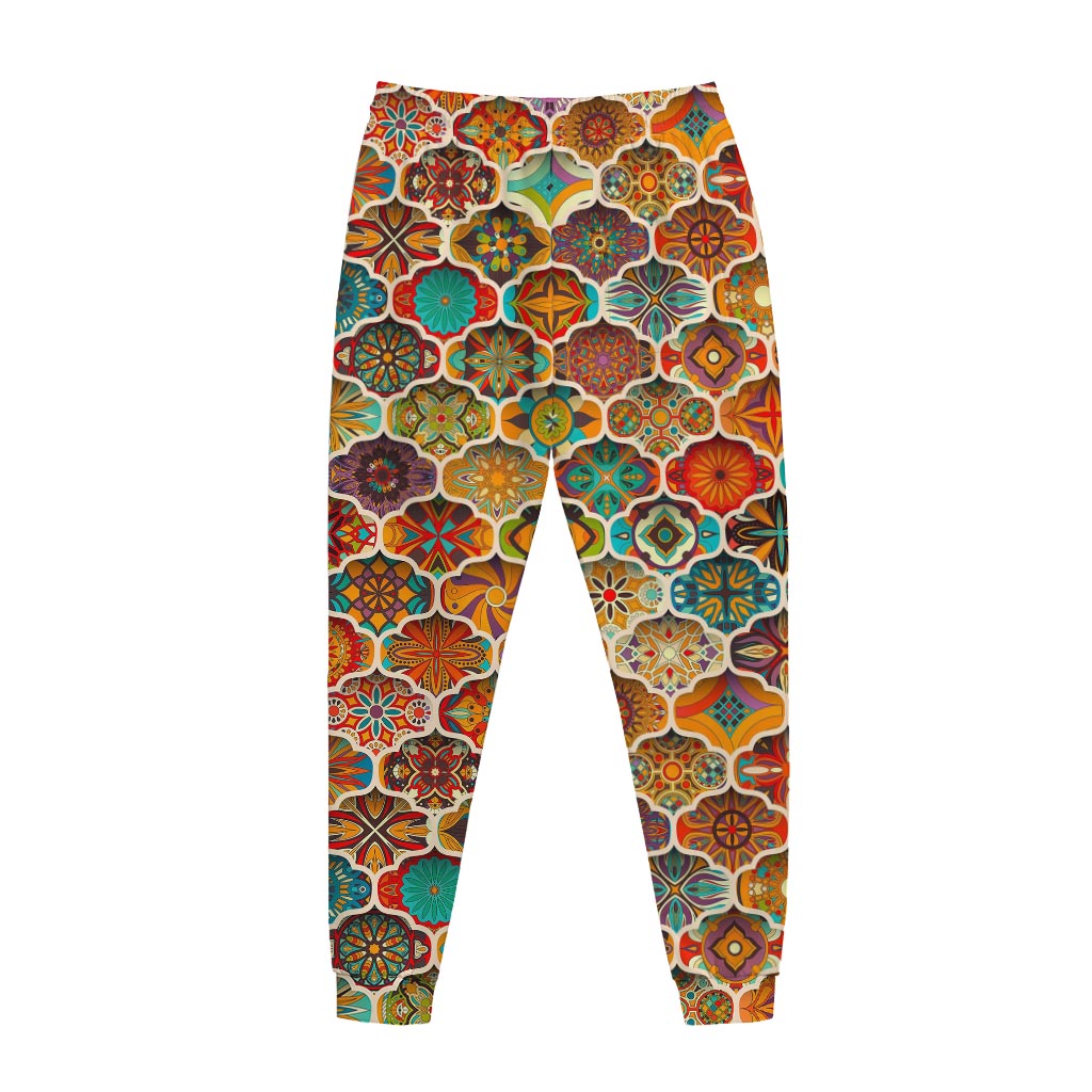 Ethnic Mandala Bohemian Pattern Print Jogger Pants