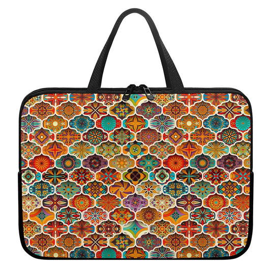 Ethnic Mandala Bohemian Pattern Print Laptop Sleeve With Handle