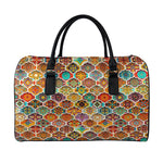 Ethnic Mandala Bohemian Pattern Print Leather Duffle Bag