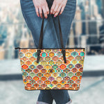 Ethnic Mandala Bohemian Pattern Print Leather Tote Bag