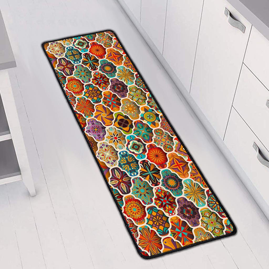 Ethnic Mandala Bohemian Pattern Print Long Kitchen Mat