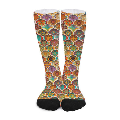 Ethnic Mandala Bohemian Pattern Print Long Socks