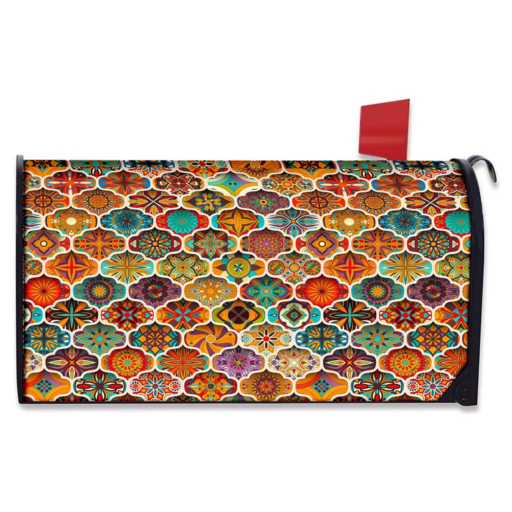 Ethnic Mandala Bohemian Pattern Print Mailbox Cover