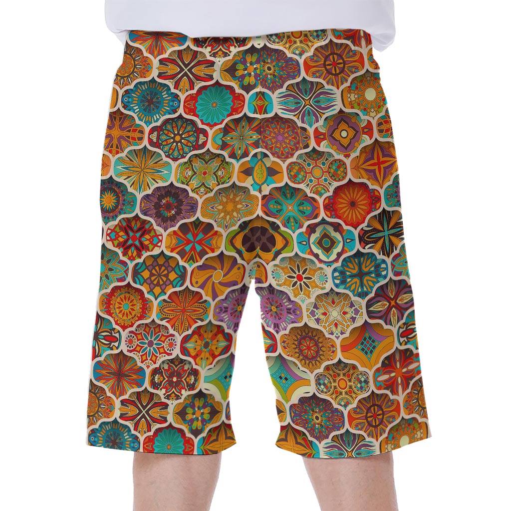 Ethnic Mandala Bohemian Pattern Print Men's Beach Shorts