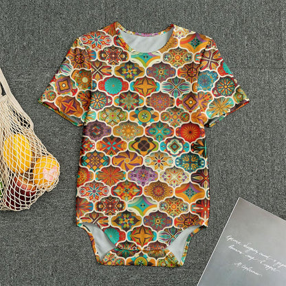 Ethnic Mandala Bohemian Pattern Print Men's Bodysuit