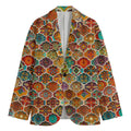 Ethnic Mandala Bohemian Pattern Print Men's Cotton Blazer