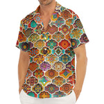 Ethnic Mandala Bohemian Pattern Print Men's Deep V-Neck Shirt
