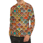 Ethnic Mandala Bohemian Pattern Print Men's Long Sleeve Rash Guard