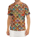 Ethnic Mandala Bohemian Pattern Print Men's Short Sleeve Rash Guard
