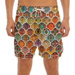 Ethnic Mandala Bohemian Pattern Print Men's Split Running Shorts