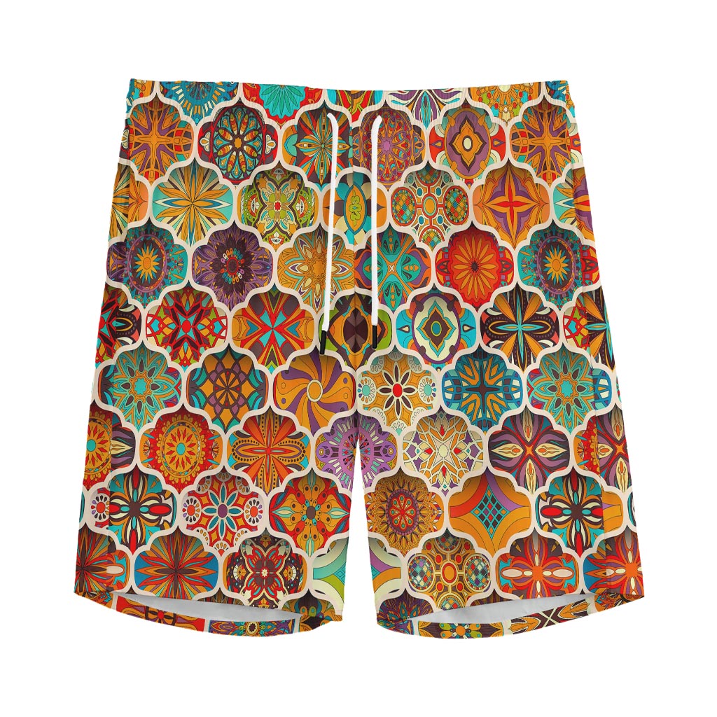 Ethnic Mandala Bohemian Pattern Print Men's Sports Shorts