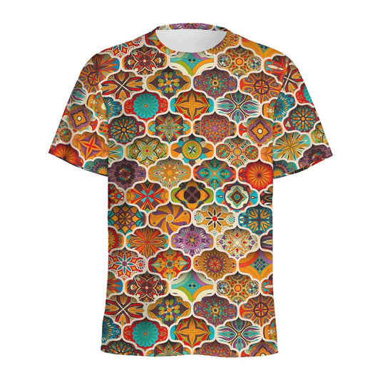 Ethnic Mandala Bohemian Pattern Print Men's Sports T-Shirt