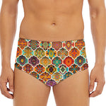 Ethnic Mandala Bohemian Pattern Print Men's Triangle Swim Briefs