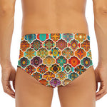 Ethnic Mandala Bohemian Pattern Print Men's Triangle Swim Briefs