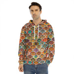 Ethnic Mandala Bohemian Pattern Print Men's Velvet Pullover Hoodie