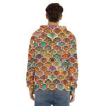 Ethnic Mandala Bohemian Pattern Print Men's Velvet Pullover Hoodie