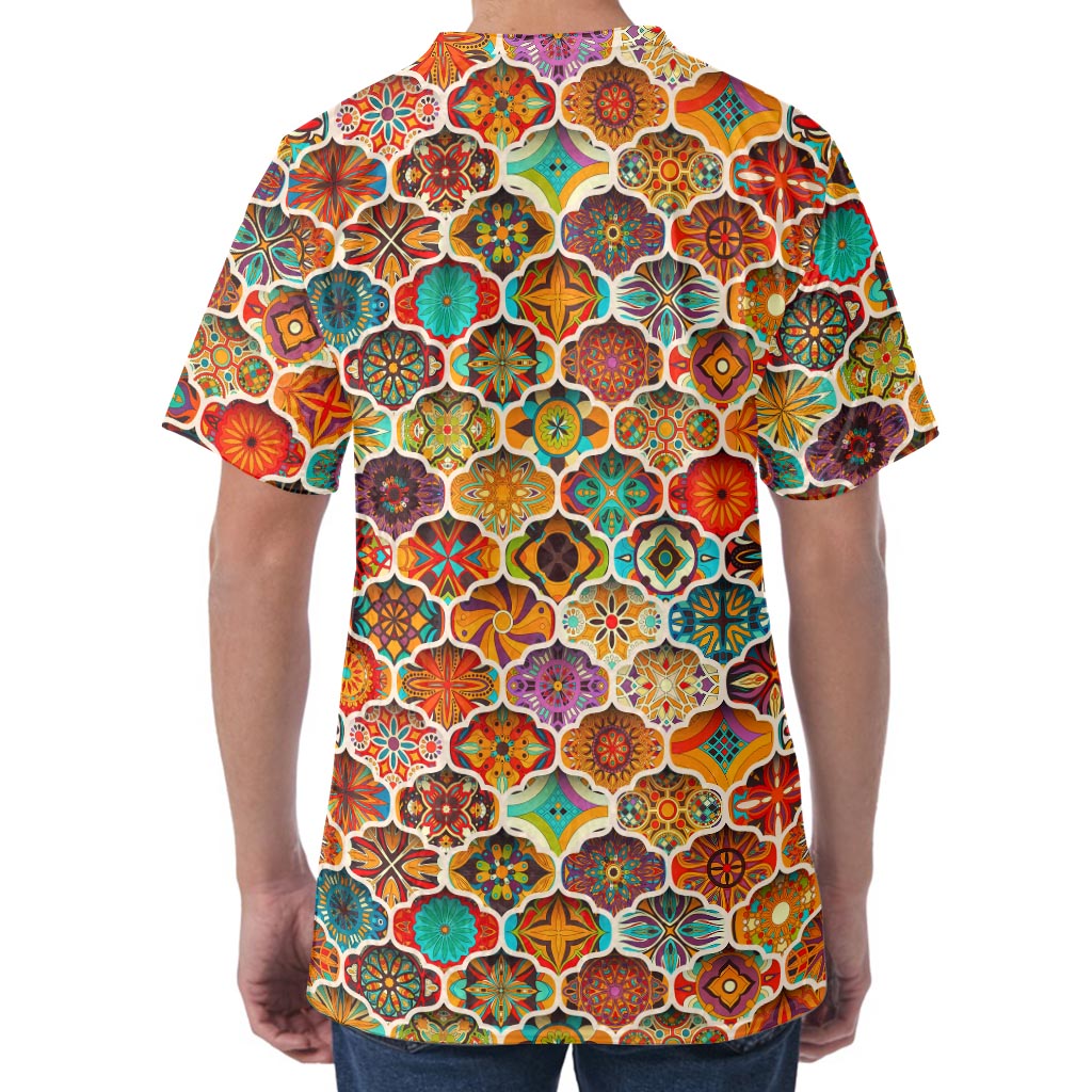 Ethnic Mandala Bohemian Pattern Print Men's Velvet T-Shirt