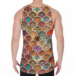 Ethnic Mandala Bohemian Pattern Print Men's Velvet Tank Top
