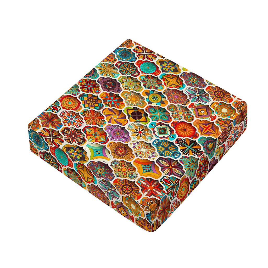 Ethnic Mandala Bohemian Pattern Print Outdoor Seat Cushion Cover
