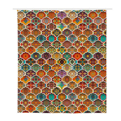 Ethnic Mandala Bohemian Pattern Print Polyester Shower Curtain