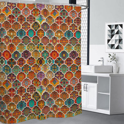 Ethnic Mandala Bohemian Pattern Print Premium Shower Curtain