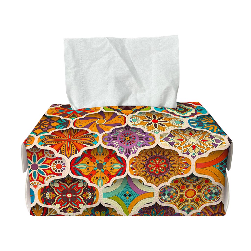 Ethnic Mandala Bohemian Pattern Print Rectangle Tissue Box Cover