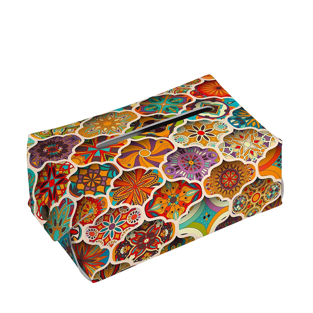 Ethnic Mandala Bohemian Pattern Print Rectangle Tissue Box Cover
