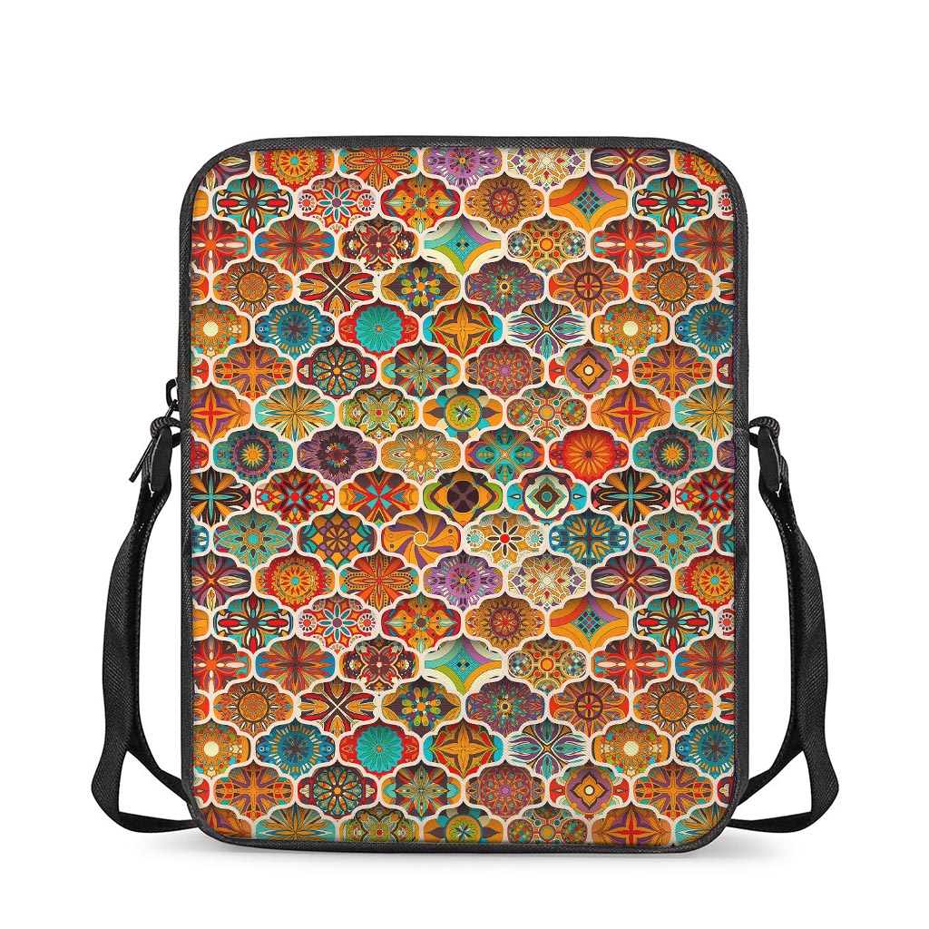 Ethnic Mandala Bohemian Pattern Print Rectangular Crossbody Bag
