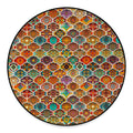 Ethnic Mandala Bohemian Pattern Print Round Floor Mat