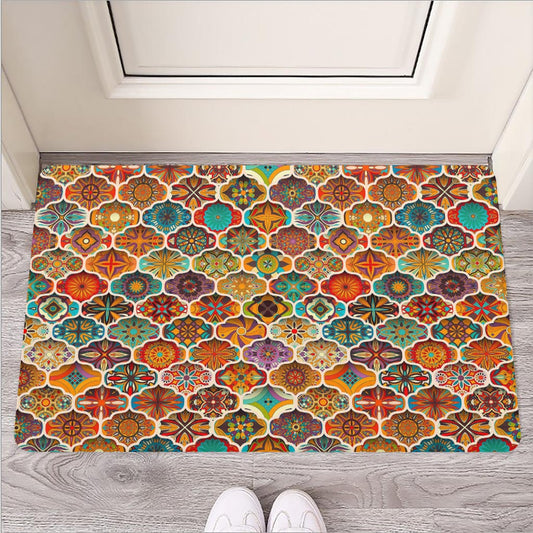 Ethnic Mandala Bohemian Pattern Print Rubber Doormat