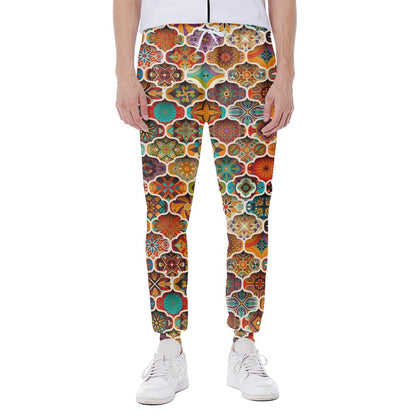 Ethnic Mandala Bohemian Pattern Print Scuba Joggers