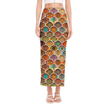 Ethnic Mandala Bohemian Pattern Print Side Slit Maxi Skirt
