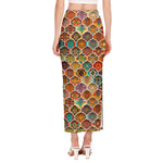 Ethnic Mandala Bohemian Pattern Print Side Slit Maxi Skirt