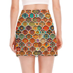 Ethnic Mandala Bohemian Pattern Print Side Slit Mini Skirt