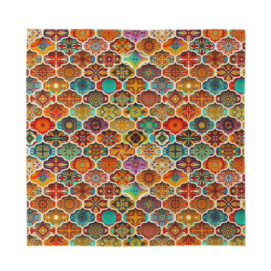 Ethnic Mandala Bohemian Pattern Print Silk Bandana