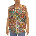 Ethnic Mandala Bohemian Pattern Print Sleeveless Baseball Jersey