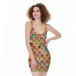 Ethnic Mandala Bohemian Pattern Print Sleeveless Bodycon Dress