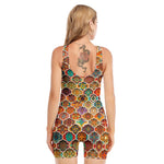 Ethnic Mandala Bohemian Pattern Print Sleeveless One Piece Swimsuit
