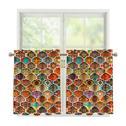 Ethnic Mandala Bohemian Pattern Print Tier Curtains